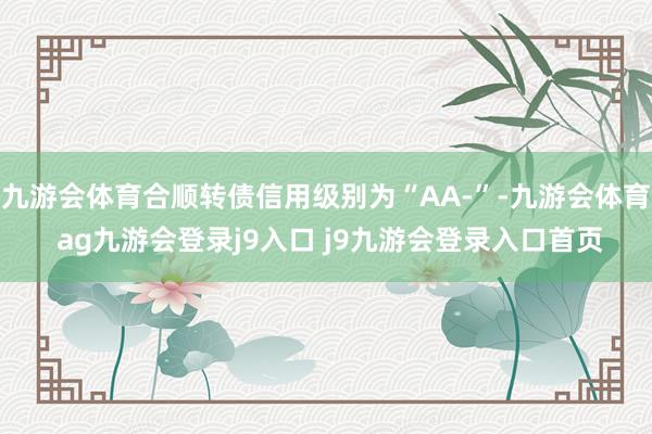 九游会体育合顺转债信用级别为“AA-”-九游会体育 ag九游会登录j9入口 j9九游会登录入口首页