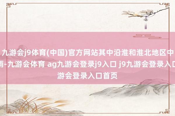 九游会j9体育(中国)官方网站其中沿淮和淮北地区中到大雨-九游会体育 ag九游会登录j9入口 j9九游会登录入口首页