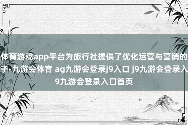 体育游戏app平台为旅行社提供了优化运营与营销的全新样子-九游会体育 ag九游会登录j9入口 j9九游会登录入口首页